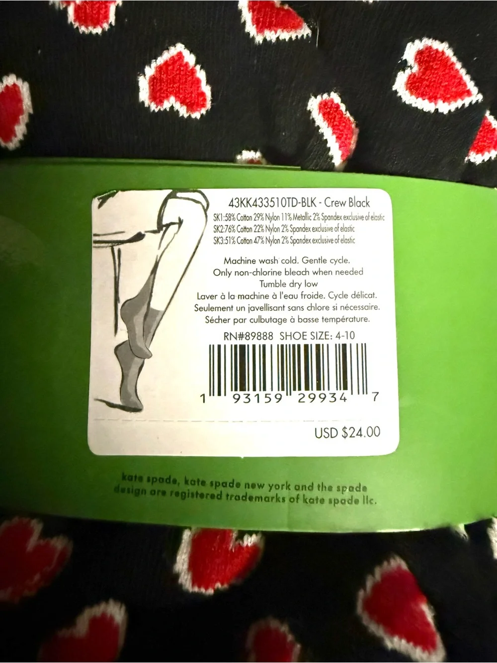 kate spade Crew Socks - 3 pair pack